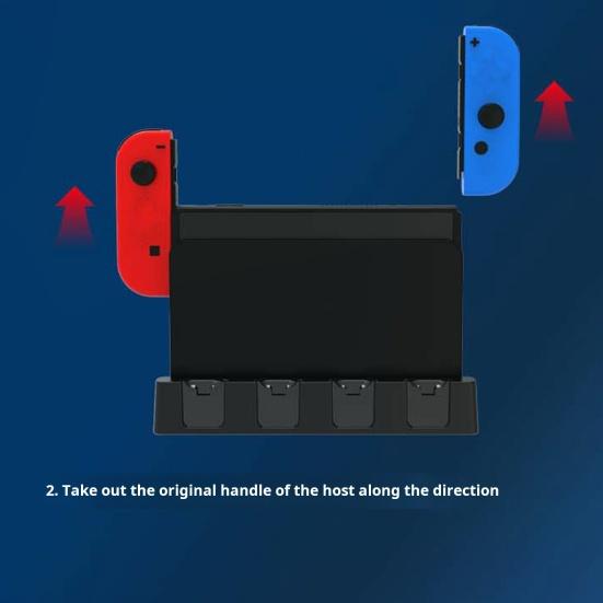 Подставка для зарядки контроллера со светодиодным индикатором, нескользящая конструкция, эффективная док-станция для контроллера, держатель игровой консоли для Switch