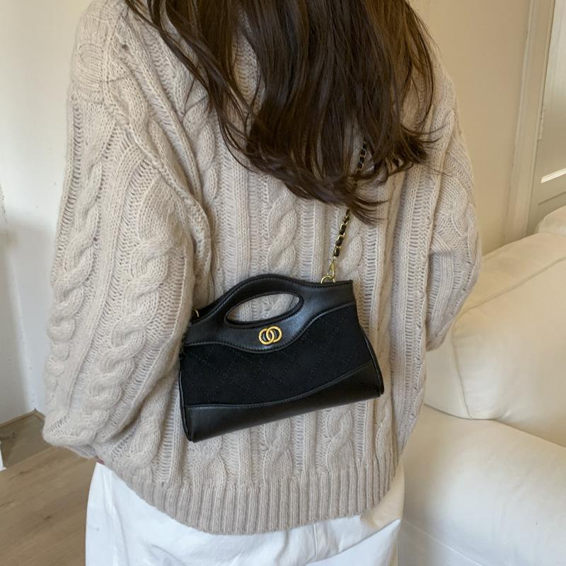 Сумка-цепочка ромбовидной формы женская большой вместимости 2025 новая осенне-зимняя ретро матовая сумка-мессенджер сумка-тоут для поездок на работу