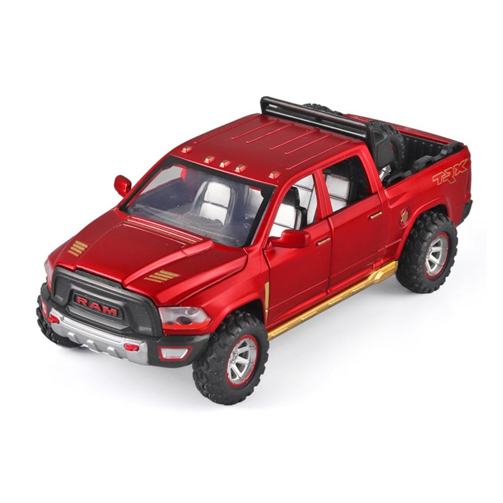 1/32 Scale Dodge Ram Pickup Truck Alloy Off Road Car Diecast Model Sound Light Toy Home Decoration Ornaments Children Birthday Present