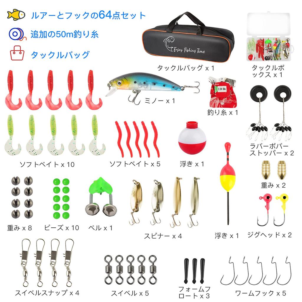 Cadigan Fishing Fishing Telescoping Fishing Spinning Fishing Fishing Storage Bag Introductory Japanese Instruction Manual Children's Set, Rod, 1.5m