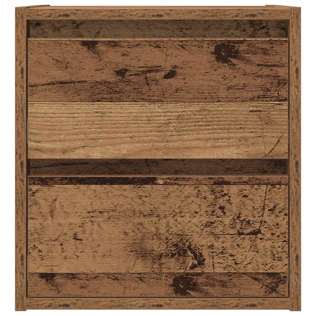 Wall Mounted Nightstand with Rustic Wood Look 38 x 34 x 40 cm