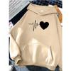 Hirsionsan Heart Print Women Sweatshirt Soft Casual Loose Vintage Female Hoodies 2023 Winter New Warm Fleece Student Tops Y2k