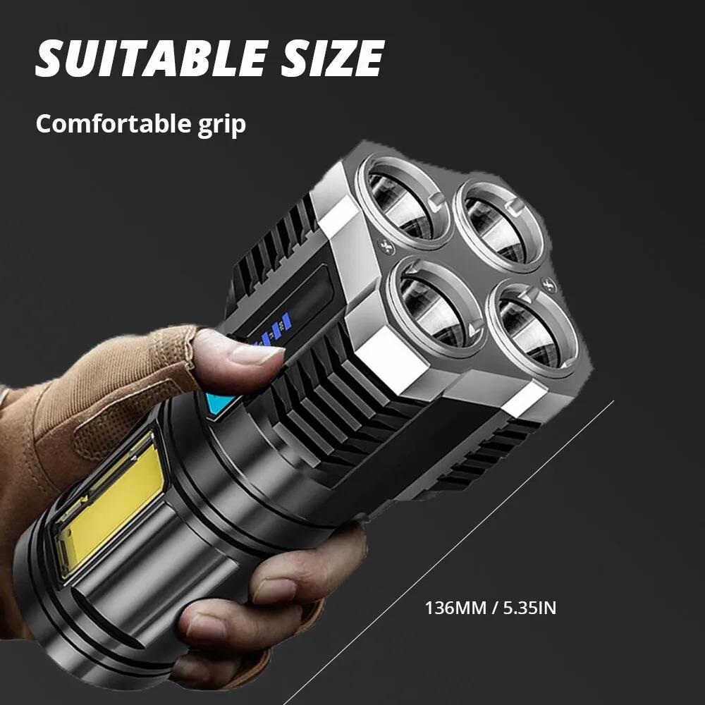 4 Led Mini Rechargeable COB Side Light Portable Hand Lantern High brightnessTorch Long Range Powerful Camping Lighting Flashligh