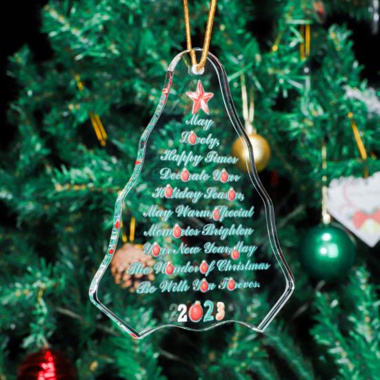 Зимние акриловые украшения Счастливого Рождества Подвесное украшение для рождественской елки Матовый крафт Подвеска для деревьев Окна Двери Декор