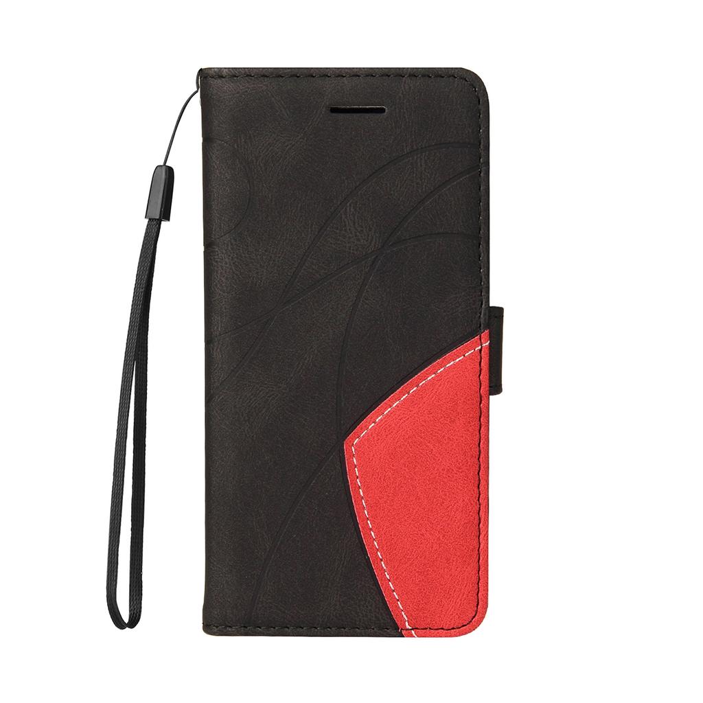 For Xiaomi Poco M6 Pro 4G/Xiaomi Redmi Note 13 Pro 4G/Xiaomi Redmi Note 14S 4G Leather Phone Case Stand Wallet with Bi-colour Splicing Design