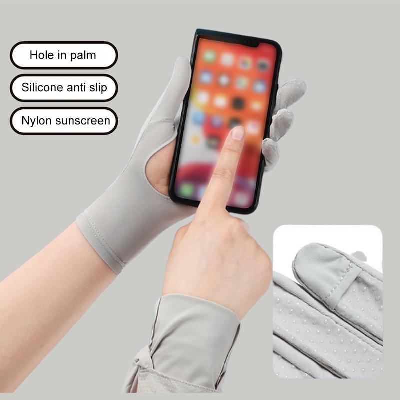 1 шт. Перчатки с вырезом для ладони, тонкие, солнцезащитные, дышащие, летние, анти-УФ, открытые для пальцев, ледяной шелк