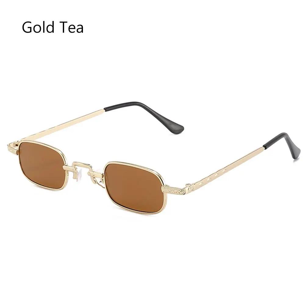 1PC Retro Metal Frame Small Rectangle Sunglasses For Women Men Vintage Punk UV400 Protection Eyewear Classic Oval Eyeglasses