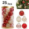 25 Pcs 2.36 Inch Christmas Ball Ornaments Glitter Sequin Plastic Ball Christmas Tree Hanging Decorations for Indoor Outdoor Holiday Decor