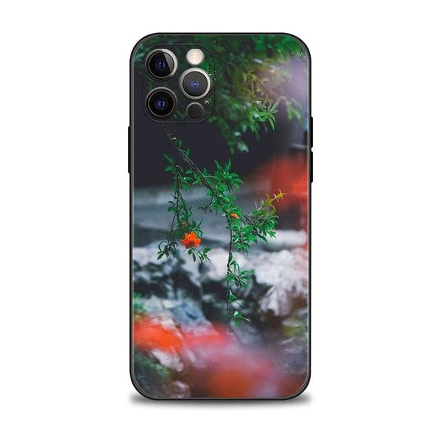 Чехол для телефона Apple Iphone 14 13 12 11 Pro Max 13 12 Mini Xs Max Xr X 7 8 6 6s Plus, чехол в виде ракушки, роза, тюльпан, зеленые побеги, цветы