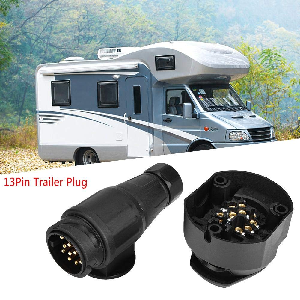 12 Volt 13 Pin Trailer Plug Socket Connector Adapter Bracket for Trailer Plug, Trailer Caravan Tow Bar