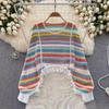 Весенний тонкий винтажный ажурный пуловер с кисточками, свитера женские топы с длинным рукавом, повседневный свободный вязаный свитер женский осенний тонкий модный трикотаж 26389