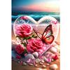 Романтический пляж 5D DIY Алмазная картина Бабочка Роза Любовь Пейзаж Полный Круглый Алмазная вышивка Мозаика Вышивка крестом
