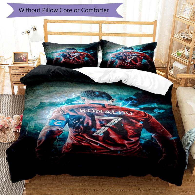 Ronaldo's Leo Messi's Legacy Bedding Set, Breathable Duvet Cover with Pillowcases, Soft Bed Linen for Bedroom Home Decoration, Perfect Festival Birthd
