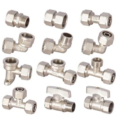 Тройник прямой с коленом 2 3 4 Way 12x16мм PEX 1/2" 3/4" BSPP Наружный Внутренний Никелированная Латунь Трубный Фитинг Адаптер Солнечный hoti