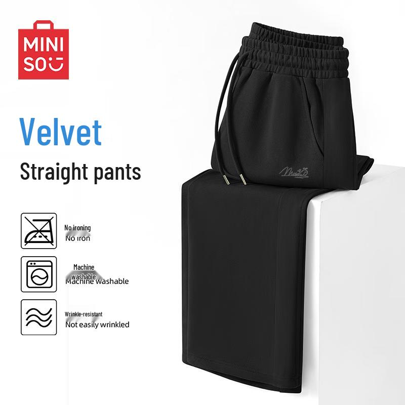 MINISO Мужские теплые повседневные брюки прямого кроя