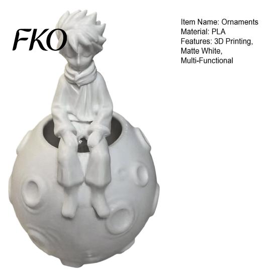 Creative Stationery Holder 3D Printed Little Prince on Planet Pen Holder, Multi-Functional Hollow Storage for Ornaments Pencil Makeup