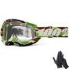 GRANTZ ONE Strata 2 Clear Lens Motorcycle Goggles with Nitrile Officially Imported from Japan 100% Gloves, (Workamo)