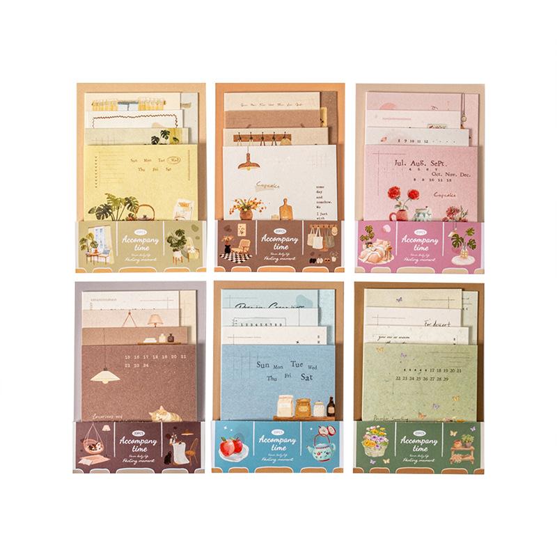 20pcs/lot Memo Pads Material Paper Accompanying your time Junk Journal Scrapbooking Cards Retro Background Decoration Paper
