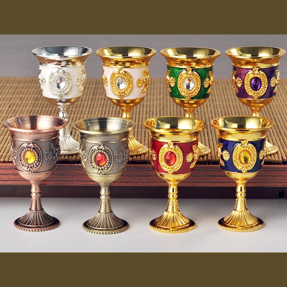 Zinc Zinc Zinc Alloy Medieval Rose Embossed Goblet Vintage Liquor Cup Luxurious Spirits Cup Bar