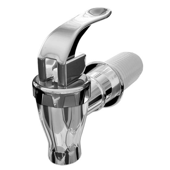 Серебристый металлический кран-рычаг с нажимным механизмом для стеклянных/пластиковых кувшинов и банок - 2 штуки