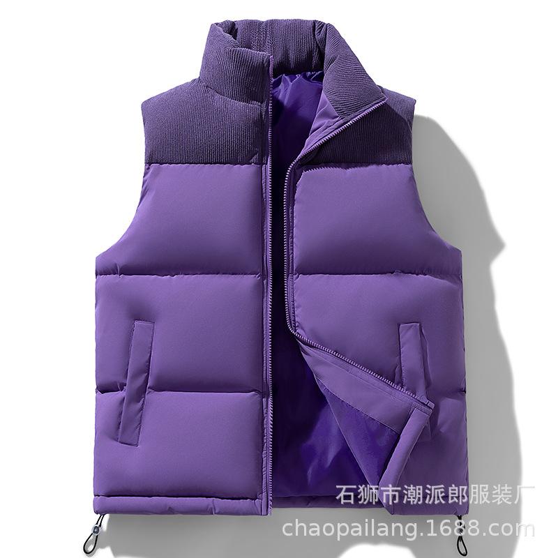 Autumn and Winter Down Cotton Clothes Vest Men's Thickened Vest Jacket Men's and Women's Couples Loose Bread Clothes Vest