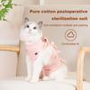 Cat Surgery Recovery Suit Neutering Suit Cartoon Pattern Printing Anti-Lick Weaning Jumpsuit Adjustable Strap Soft Breathable Postoperative