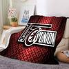 Union Football Emblem Flannel Blanket, Soft Polyester, Modern Design, All-Season for Camping, Travel, Gifts for holidays or birthdays