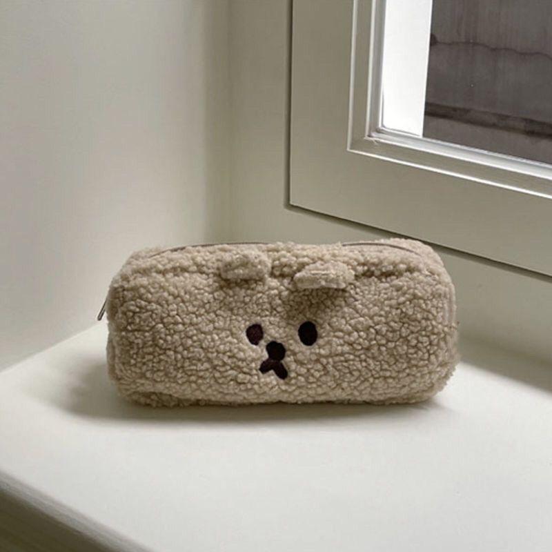 Корейский милый пушистый большой вместительный пенал многофункциональная сумка для хранения