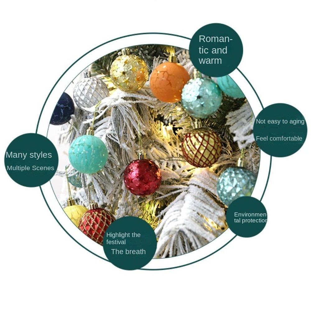 12Pcs/Box Plastic Christmas Gifts Boxes Pendant DIY Crafts Painted Christmas Decorations