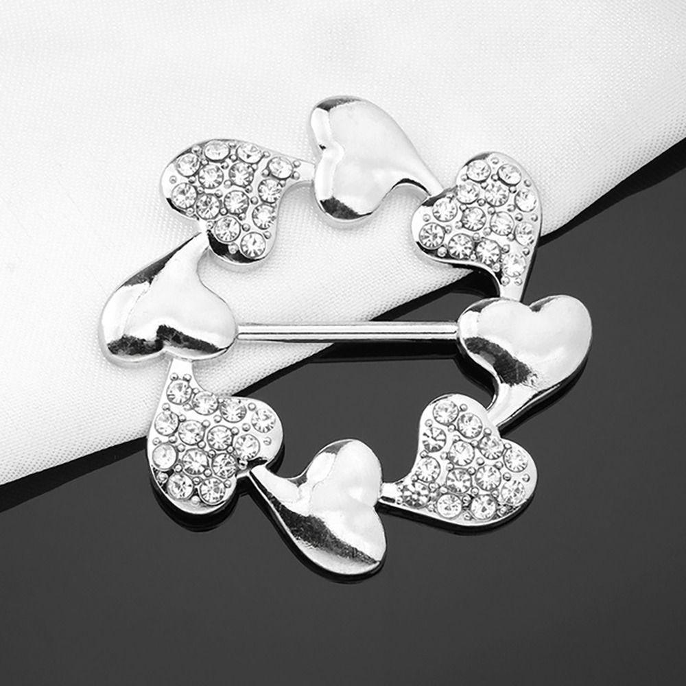 Crystal Clothing Corner Hem Waist Buckles Scarf Buckle Pearl Shawl Scarf Clip for T-Shirt Party