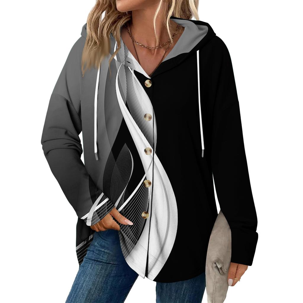 Женское модное повседневное пальто реглан с длинным рукавом и кулиской, винтажное пальто с капюшоном на пуговицах