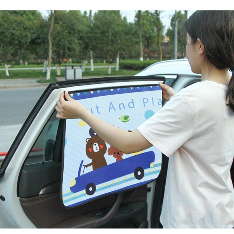 Регулируемый магнитный солнцезащитный козырек для автомобиля, солнцезащитные шторы для автомобильных окон, солнцезащитный козырек для бокового окна с рисунком животных, жалюзи, крышка для салона автомобиля