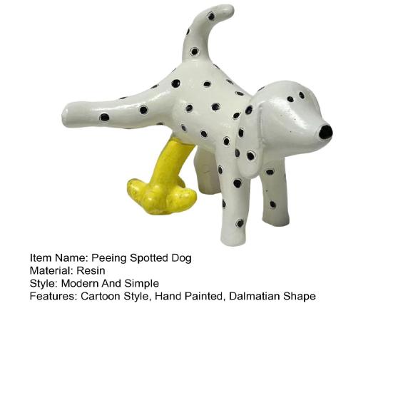 Украшение в виде писающей пятнистой собаки из смолы, фигурка щенка далматина, мультяшная писающая статуя далматина для украшения стола в саду и в помещении