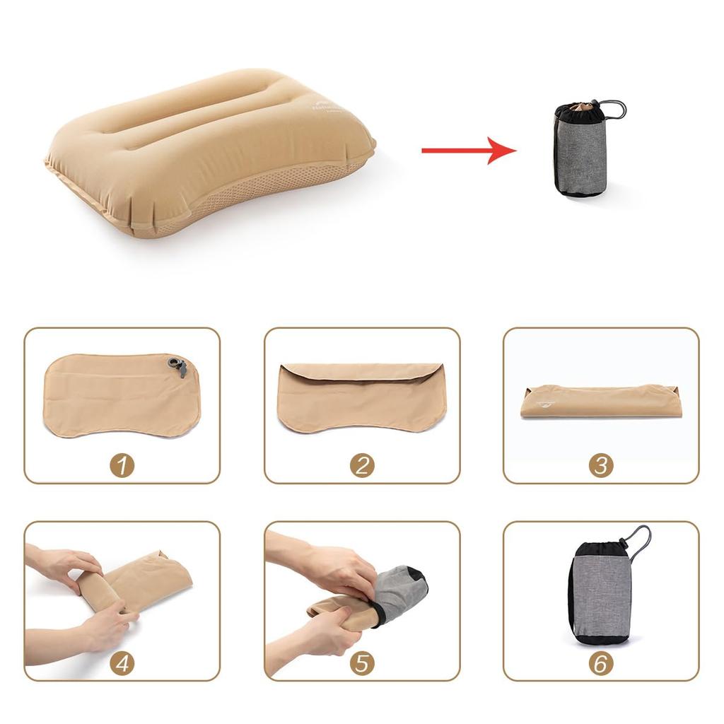 Подушка Naturehike Air, поясничная подушка, сверхлегкая, компактная, складная портативная подушка с сумкой для хранения, воздушная подушка, дорожная подушка, хлопковая дорожная подушка