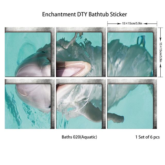 6 шт. наклейка на ванну Нескользящая водонепроницаемая самоклеящаяся наклейка с 3D эффектом для ванной комнаты ПВХ съемная декоративная фреска 15x15 см