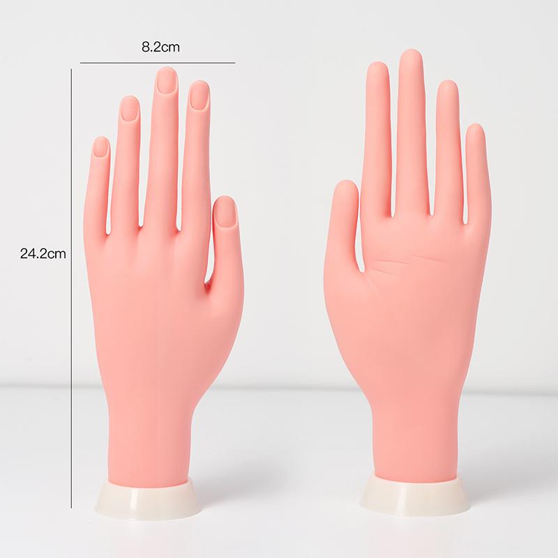 Practice Left Hand Model Tool With Joints Removable Rubber Fake Hand Flexible Can Insert Fake Nails Nail Art Display Manicure