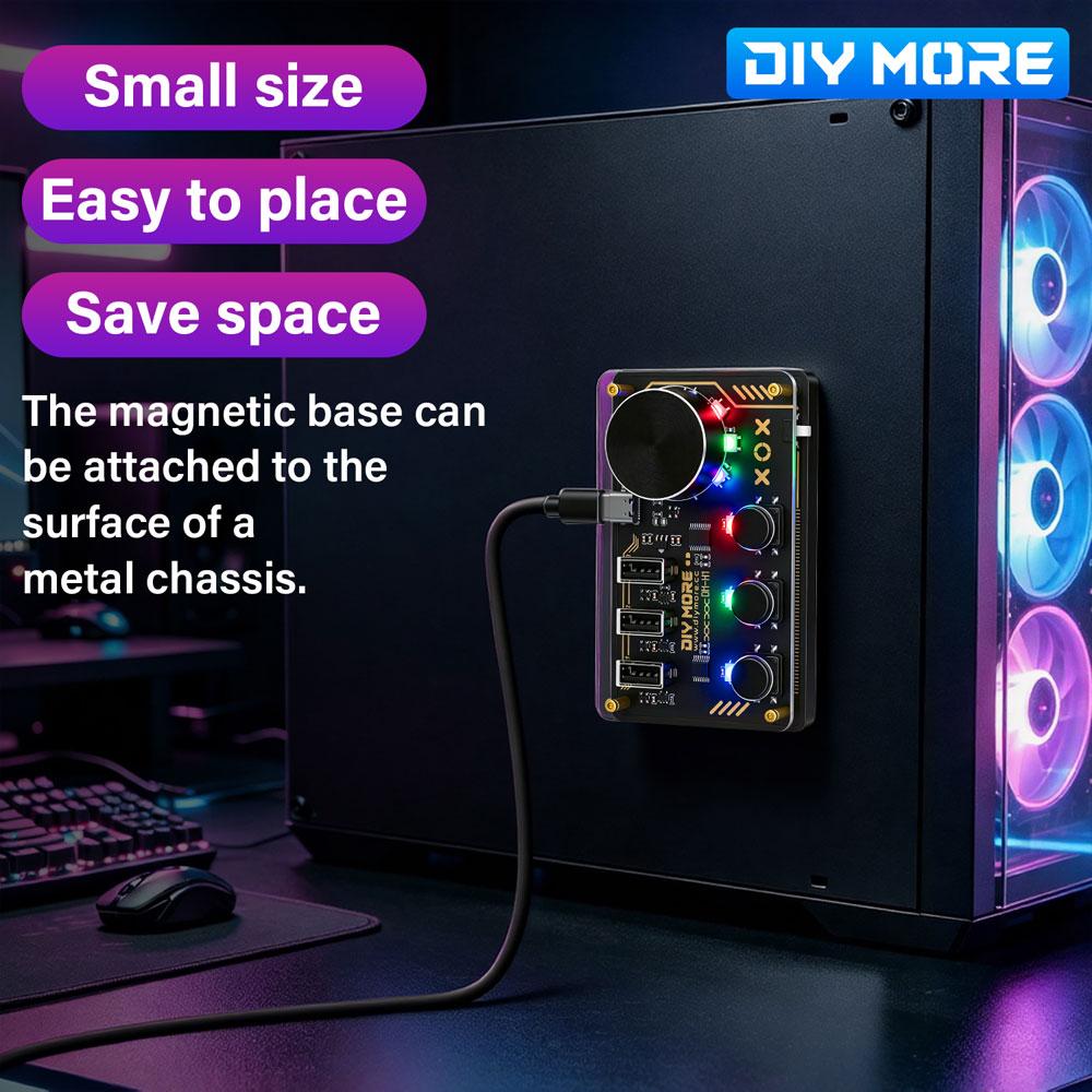 Programmable Macro Keyboard USB HUB WS2812 RGB LED Customizable Shortcut Key Controller Desktop DIY Programmable Accessories