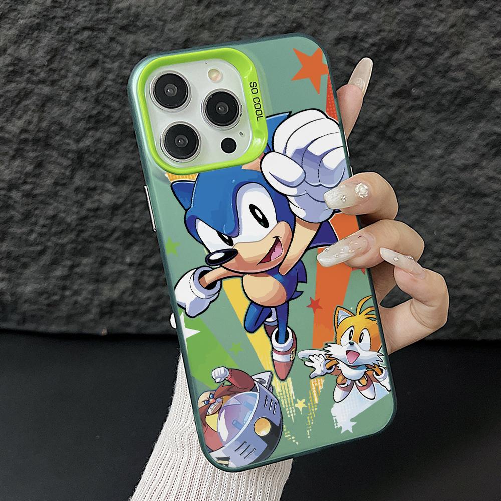 Cartoon Hedgehog S-Sonics Phone Case for Samsung Galaxy A56 A55 A54 A53 A52 A26 A17 A16 A12 A07 A06 4G 5G Silver Hard Cover