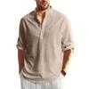 New Men's Casual Blouse Cotton Linen Shirt Loose Tops Long Sleeve Tee Shirt Spring Autumn Casual Handsome Men's Shirts