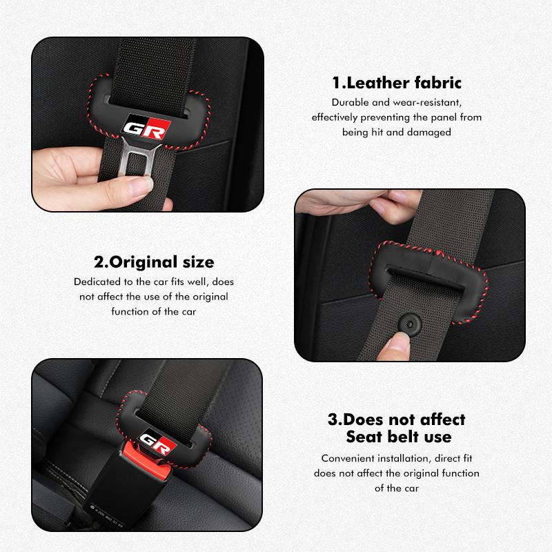 MZD1 For Toyota Car Seat Belt Buckle Plug Leather Car Seat Belt Clip Protective Covers Crown GR Corolla YARIS Auris C-HR Hilux Vios