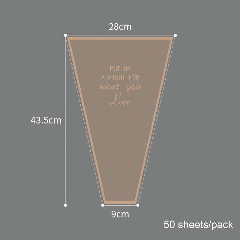 50 шт. упаковочная бумага для букета роз цветы прозрачный полиэтиленовый упаковочный материал для подарков на свадьбу флористические принадлежности