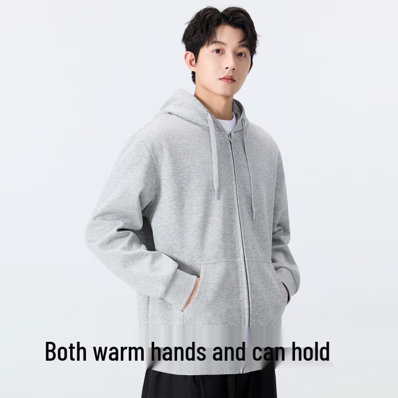 MINISO Men's Heavyweight Hooded Zip-Up Sweatshirt