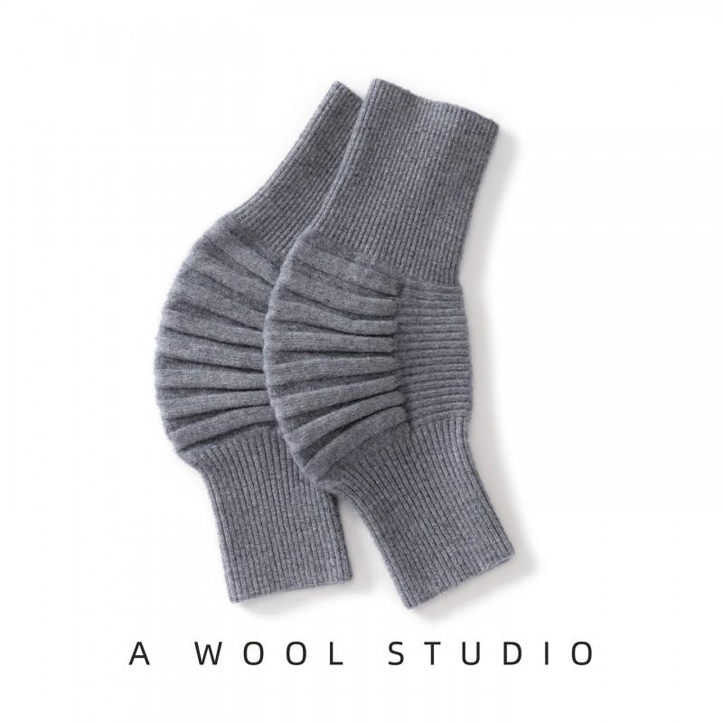 100% Wool Knee Warmers Men Women Thick Knitted Joint Support Cold Weather Cycling Running Fitness Fishing