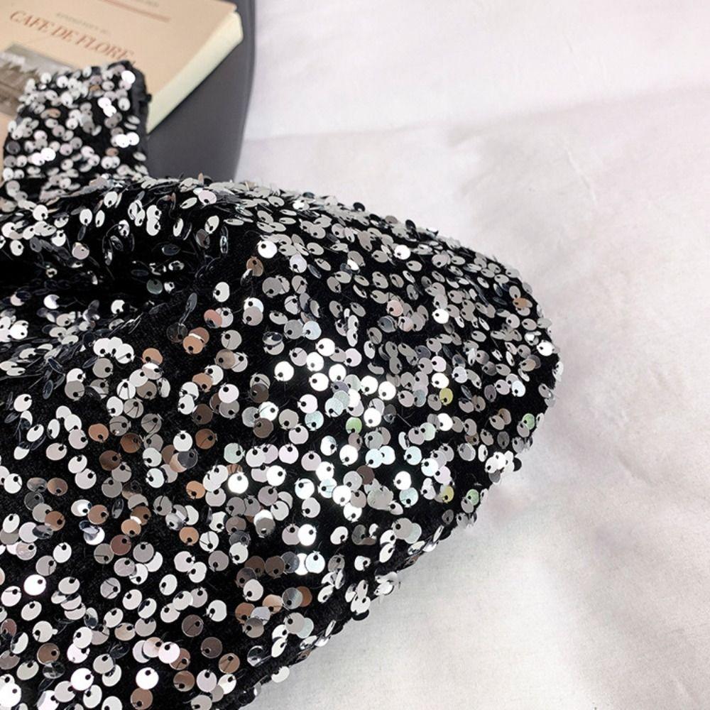Blingbling Knot Handbag Paillette Portable Storage Bag Simple Sequin Evening Bag Girl