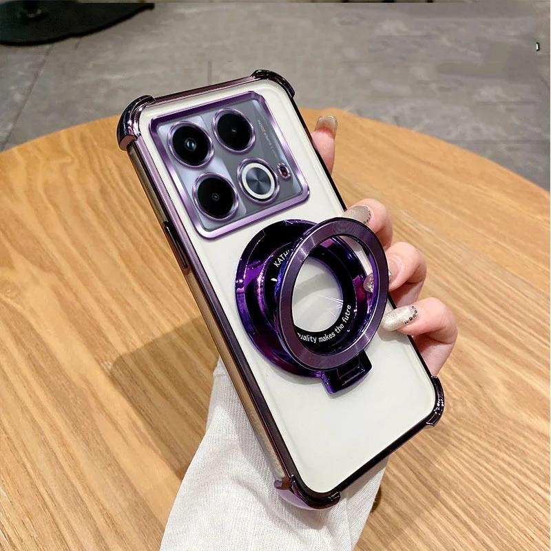 Luxury Shockproof Magnetic Bracket for Magsafe Case for Infinix Smart 9 8 7 Plus Smart9 Hot 50i 50 I Hot50i With Holder Cover