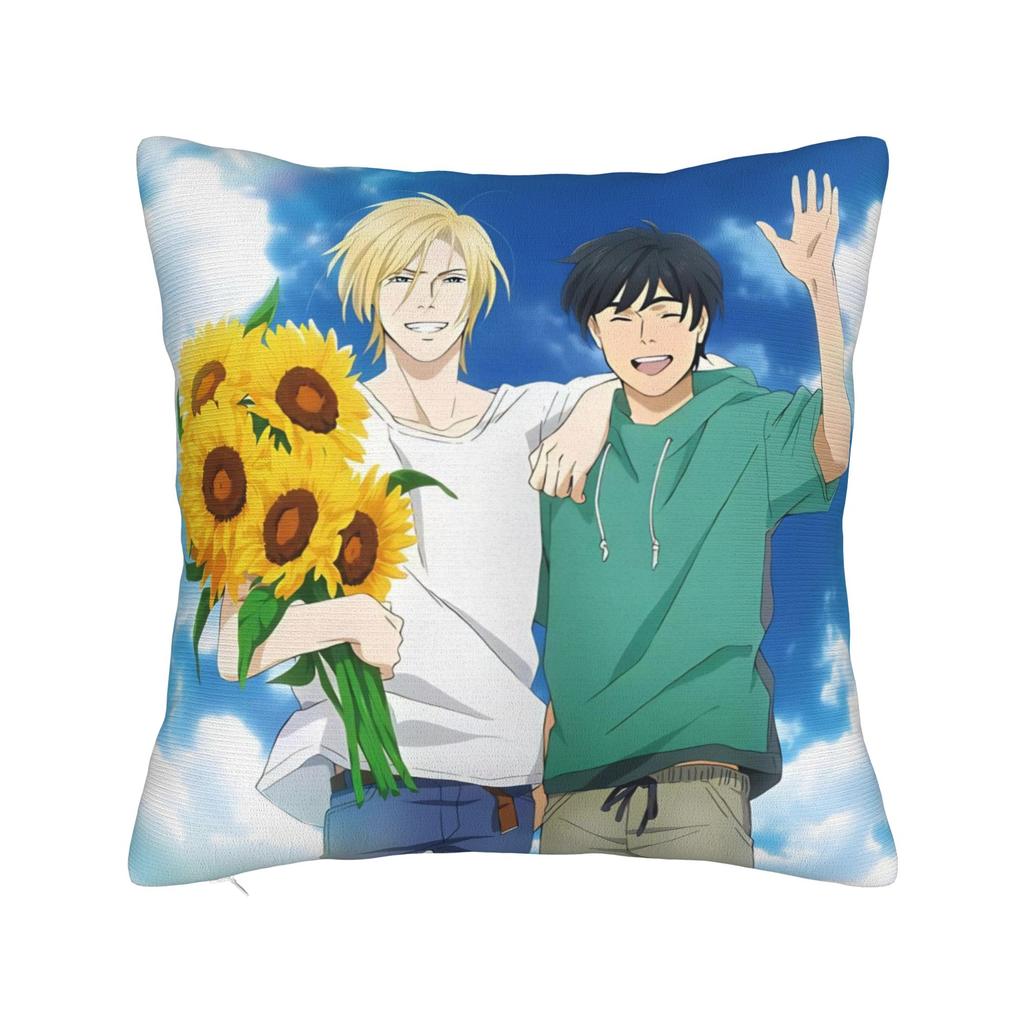 Декоративные наволочки Банановая рыба Аниме Аксессуары Постельная Подушка Чехол Наволочка Молния Много Размеров