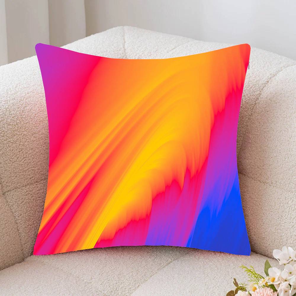 Color Colorful Pillow Case Fashion Square Pillowcase Bedroom Sofa Room Ins Decoration Leisure