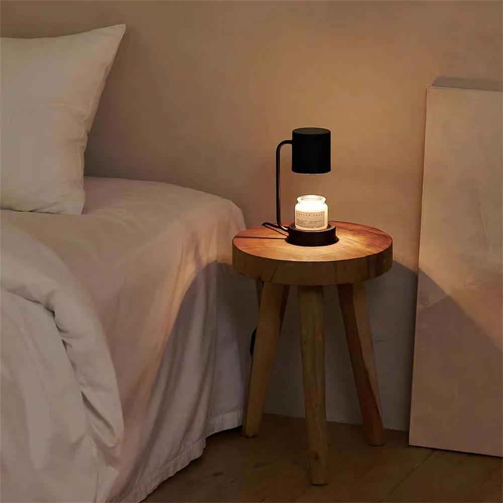 Simple Table Lamp Dimmable Candle Warmer Lamp Metal Wax Burner Retro Melting Wax Lamp 220V Fragrance Light Desk Decor Lighting