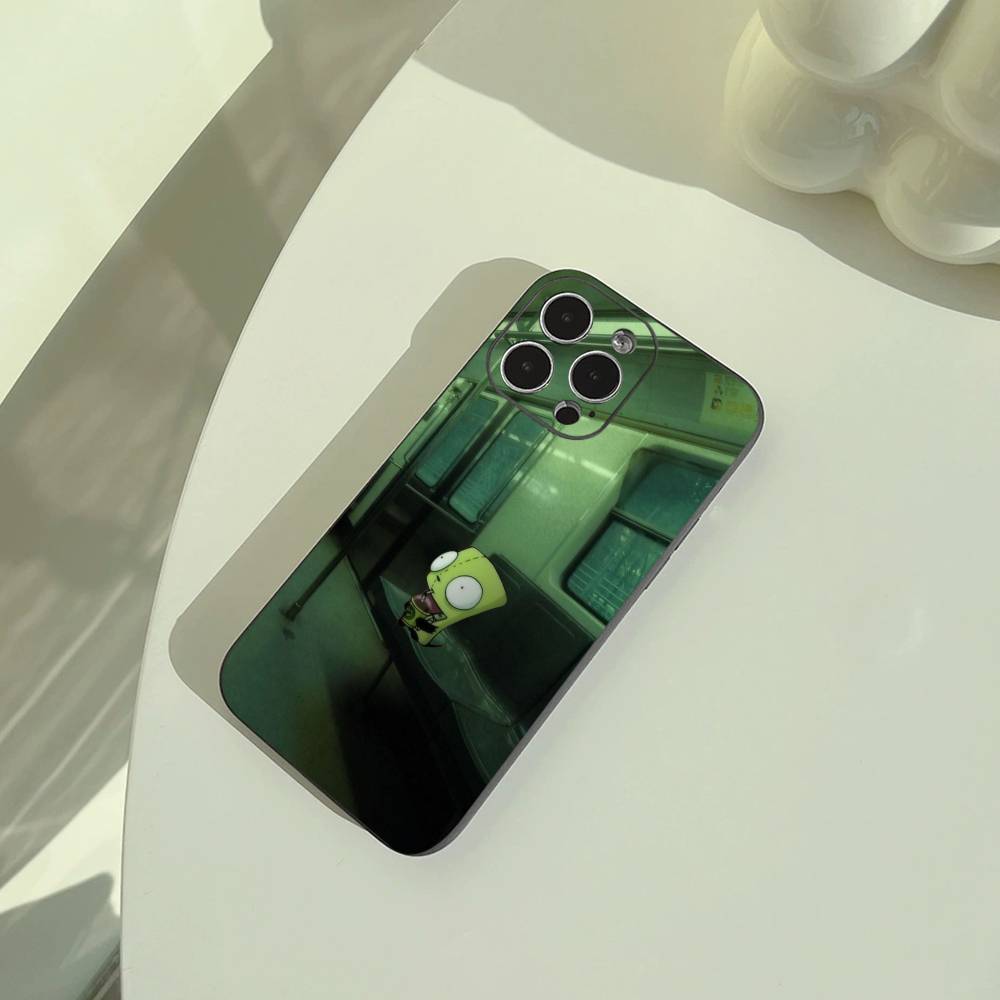 Мультяшный чехол для телефона Invader Zim Gir для iPhone 17,16,15,14,13,12,11 Pro Max,16/15/14Plus,XS Мягкий Черный Чехол