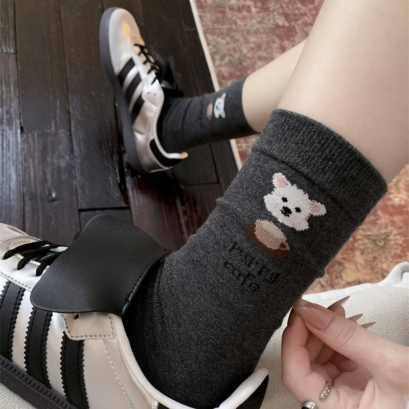 Женские весенне-осенние ассорти мультяшные милые носки из хлопка пиле пиле без косточек с вышивкой собаки